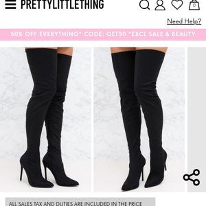 Black Lycra thing high pointed Sock boot
